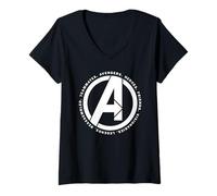Donna Marvel Avengers: Endgame Logo Heroes And Legends Maglietta con Collo a V