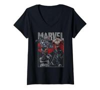 Donna Marvel Avengers Nick Fury War Machine Falcon Black Panther Maglietta con Collo a V