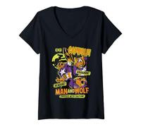 Donna Marvel cap Wolf Halloween Maglietta con Collo a V