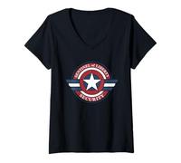 Donna Marvel Captain America Sentinel of Liberty Security Logo Maglietta con Collo a V