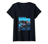 Donna Marvel Cosmic Invasion Game Venom Retro Pixel Graphics Maglietta con Collo a V