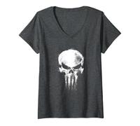 Donna Marvel Daredevil Born Again Skull The Punisher Returns Maglietta con Collo a V