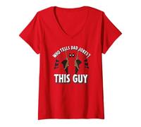 Donna Marvel Deadpool Father's Day Who Tells Dad Jokes? This Guy Maglietta con Collo a V