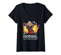 Donna Marvel Deadpool & Wolverine Smells Like Trouble Dogpool Maglietta con Collo a V