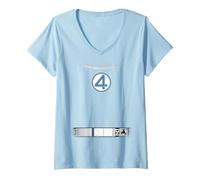 Donna Marvel Fantastic Four: First Steps Invisible Woman Costume Maglietta con Collo a V
