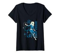 Donna Marvel Fantastic Four: First Steps Retro Invisible Woman Maglietta con Collo a V