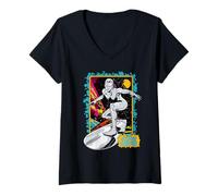Donna Marvel Fantastic Four: First Steps Silver Surfer Retro Comic Maglietta con Collo a V