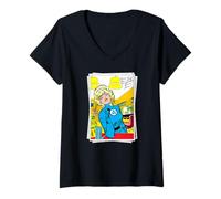 Donna Marvel Fantastic Four Invisible Woman Retro Vintage Photo Maglietta con Collo a V