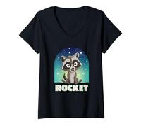 Donna Marvel Guardiani della Galassia Volume 3 Baby Rocket Toony Maglietta con Collo a V