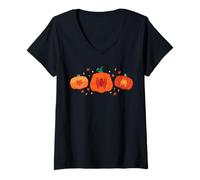 Donna Marvel Halloween Spider-Man Trio Pumpkin Characters Group Maglietta con Collo a V