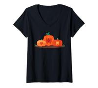 Donna Marvel Halloween Spider-Man Trio Pumpkin Characters Maglietta con Collo a V