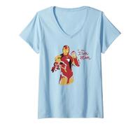 Donna Marvel Iron Man Avengers Endgame Quote I A m Iron Man Maglietta con Collo a V