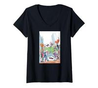 Donna Marvel Jeff The Land Shark Leads The Super Hero Charge Maglietta con Collo a V