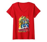 Donna Marvel Rivals Avengers Assemble Group Maglietta con Collo a V