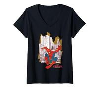 Donna Marvel Spider-Man: Brand New Day Animated Style Spidey Pose Maglietta con Collo a V