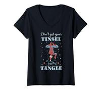 Donna Marvel Spider-Man Christmas Don't Get Tinsel in a Tangle Maglietta con Collo a V