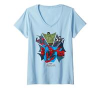 Donna Marvel Spider-Man: Day Hulk Tarantula Boomerang Maglietta con Collo a V