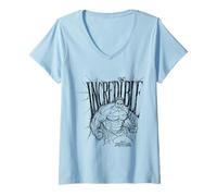 Donna Marvel Spider-Man: Day Incredible Hulk Web Sketch Maglietta con Collo a V