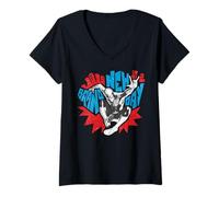 Donna Marvel Spider-Man: Day Pop Art Spidey And Skyline Maglietta con Collo a V