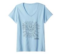 Donna Marvel Spider-Man: Day Spider-Man Web Sketch Maglietta con Collo a V