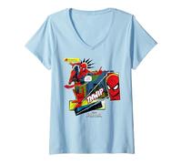 Donna Marvel Spider-Man: Day Spider Sense Tingling Thwip Maglietta con Collo a V
