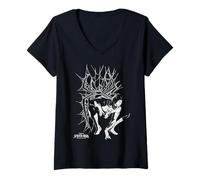 Donna Marvel Spider-Man: Day Spiderman Crouch Silhouette Maglietta con Collo a V