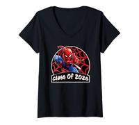 Donna Marvel Spider-Man Graduation '26 New Grad Class of 2026 Maglietta con Collo a V