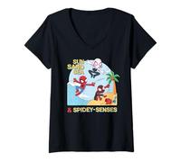 Donna Marvel Spider-Man "Sun Sand Sea & Spidey-Senses" Beach Maglietta con Collo a V