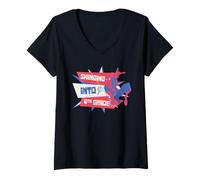 Donna Marvel Spider-Man Swinging Into 4th Grade Back to School Maglietta con Collo a V