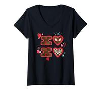 Donna Marvel Spider-Man XOXO Valentine's Day Heart Gift Maglietta con Collo a V