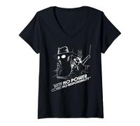 Donna Marvel Spider-Noir with No Power Comes No Responsibility Maglietta con Collo a V