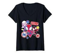 Donna Marvel Spidey & His Amazing Friends Swing Into Kindergarten Maglietta con Collo a V