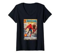 Donna Marvel Studios Spider-Man: BND Movie 2026 vs Tombstone Comic Maglietta con Collo a V