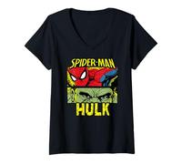 Donna Marvel Studios Spider-Man: Brand New Day Spidey & The Hulk Maglietta con Collo a V