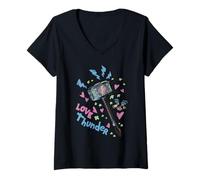 Donna Marvel Studios Thor: Love and Thunder Mjolnir Maglietta con Collo a V