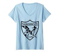 Donna Marvel Studios Thunderbolts Soccer Club Team Logo Costume Maglietta con Collo a V