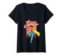 Donna Marvel Studios X-Men '97 Jubilee Intro Pose & Logo Maglietta con Collo a V