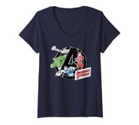 Donna Marvel Super Heroes Avengers Assemble Marker Style A-Logo Maglietta con Collo a V
