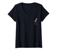 Donna Marvel Super Heroes Avengers Captain America Pocket Art Maglietta con Collo a V