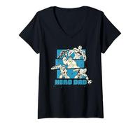 Donna Marvel Super Heroes Avengers Hero Dad Father's Day Retro Maglietta con Collo a V