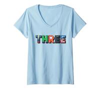 Donna Marvel Super Heroes Avengers Numbers 3 Third 3rd Birthday Maglietta con Collo a V
