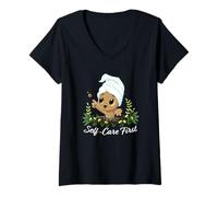 Donna Marvel Super Heroes Baby Groot Self-Care First Spa Mud Bath Maglietta con Collo a V