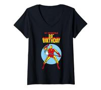 Donna Marvel Super Heroes Iron Man My Invincible 20th Birthday Maglietta con Collo a V