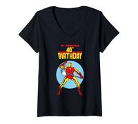 Donna Marvel Super Heroes Iron Man My Invincible 40th Birthday Maglietta con Collo a V