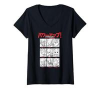 Donna Marvel Super Heroes Power Up SD Heroes Chibi Japan Manga Maglietta con Collo a V