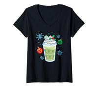 Donna Marvel Super Heroes Spearmint Drink Christmas Winter Holiday Maglietta con Collo a V