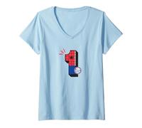 Donna Marvel Super Heroes Spider-Man Numbers 1 First 1st Birthday Maglietta con Collo a V