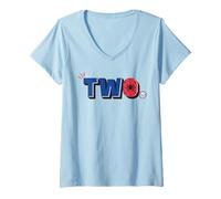 Donna Marvel Super Heroes Spider-Man Numbers 2 Two 2nd Birthday Maglietta con Collo a V