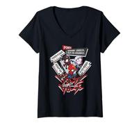 Donna Marvel Super Heroes Spider-Man Trio SD Heroes Chibi Japan Maglietta con Collo a V