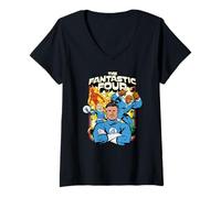 Donna Marvel The Fantastic Four: First Steps Action Poster Maglietta con Collo a V